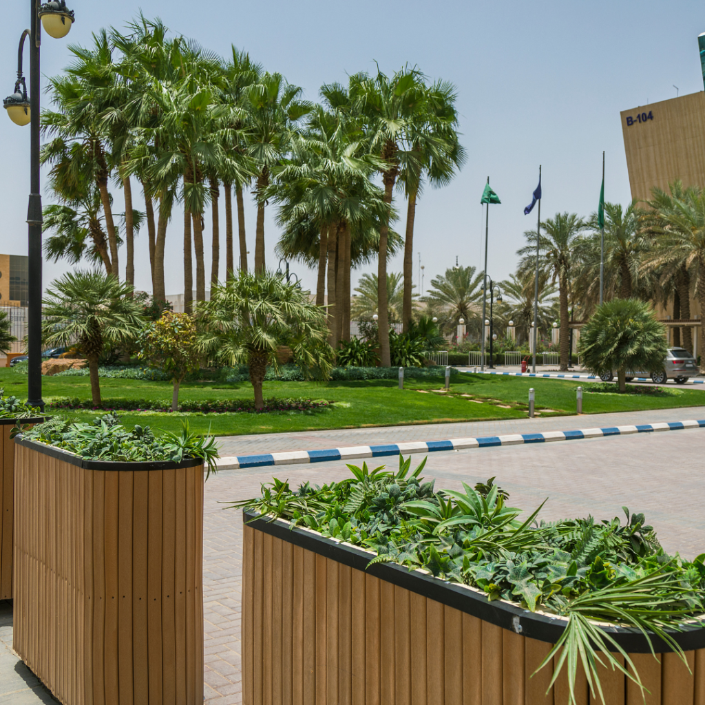 Commercial landscaping project Saudi Arabia — garden design and planting by Nabtat Riyadh